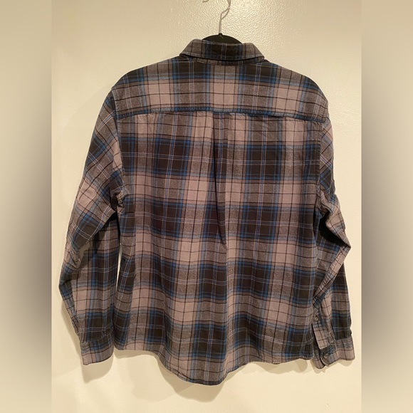 Eddie Bauer Flannel Shirt Mens Large Classic Fit Plaid Blue - Picture 3 of 10